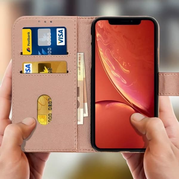 iPhone XR-hölje - Apple - Klappfodral - Roséguld - Silikon Gel - Video Stöd