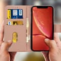 Miniatyrbild 3 av 4: iPhone XR-hölje - Apple - Klappfodral - Roséguld - Silikon Gel - Video Stöd