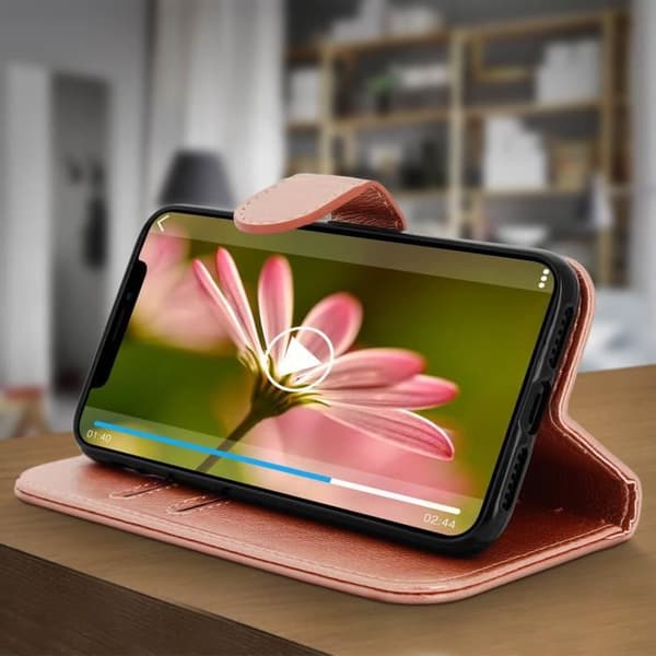 iPhone XR-hölje - Apple - Klappfodral - Roséguld - Silikon Gel - Video Stöd