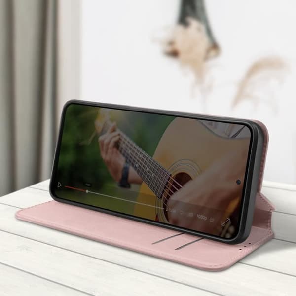 Fodral till Nokia 8.1 - AVIZAR - Korthållare Video Support Magnetic Flip - Rosa