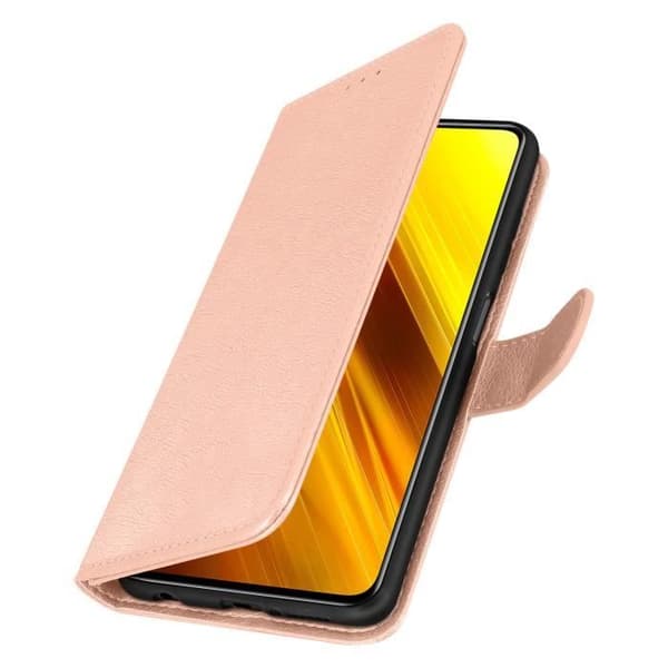 Xiaomi Poco X3 Fodral - AVIZAR - Heltäckande korthållare Stativfunktion - Champagnerosa
