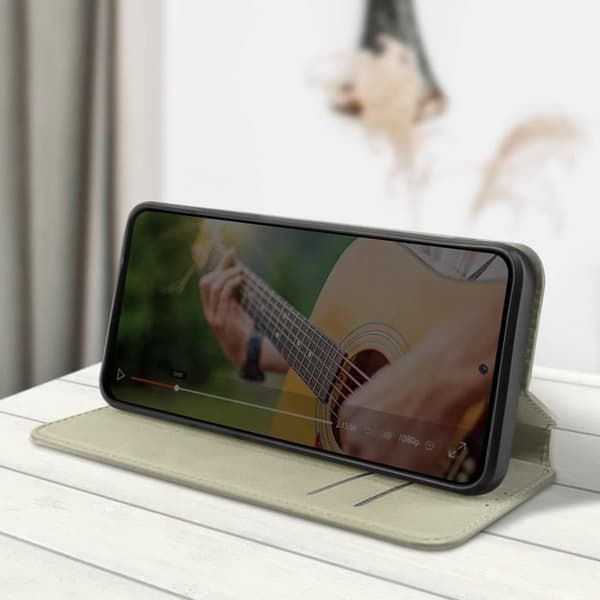 Fodral till Nokia 8 - AVIZAR - Video Support Card Holder - Magnetic Flip - Gul - Styv