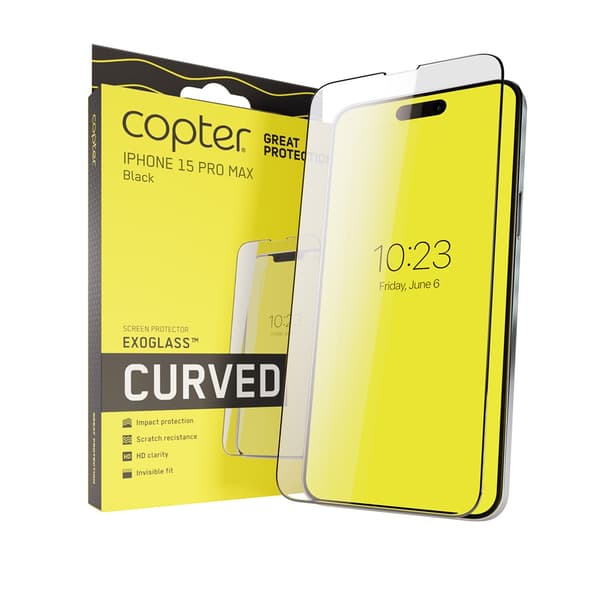 Copter iPhone 15 Pro Max Näytönsuoja Exoglass Curved
