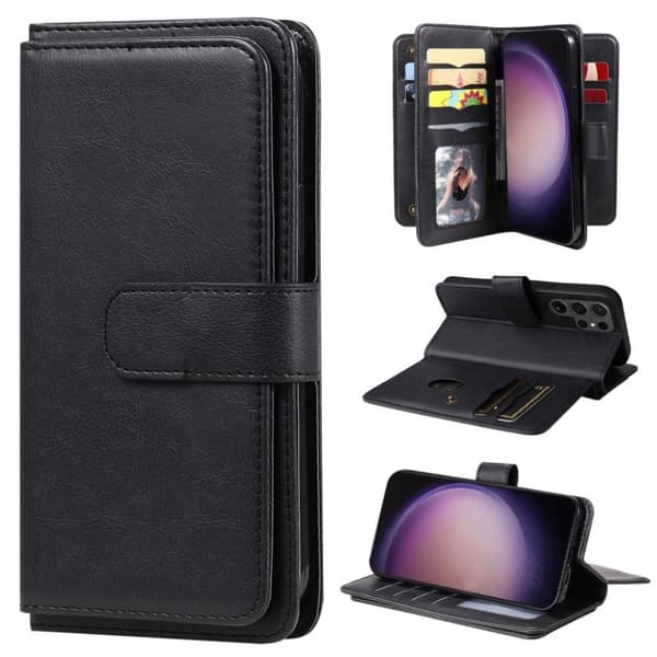 Samsung Galaxy S24 Ultra fodral med 10 kortplatser - Svart