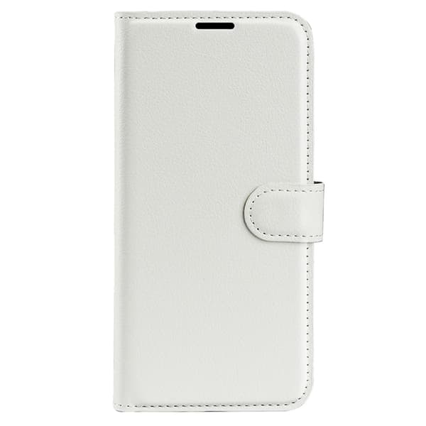 Samsung Galaxy S24 Fodral Litchi Läder Vit