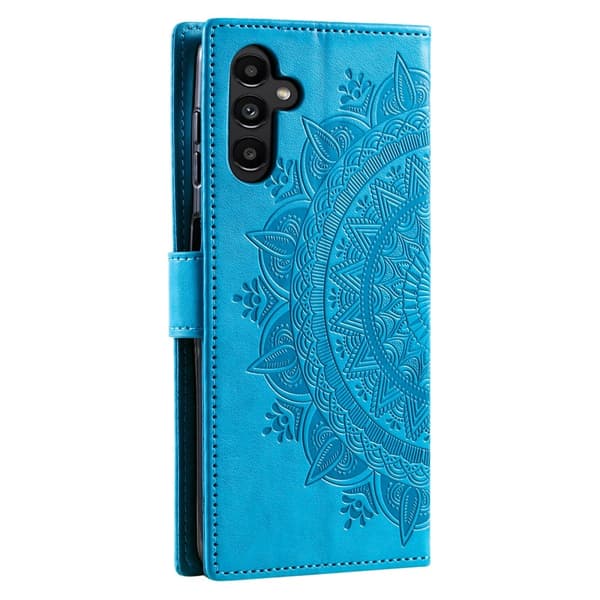 Samsung Galaxy S24 Fodral Mandala Läder Blå
