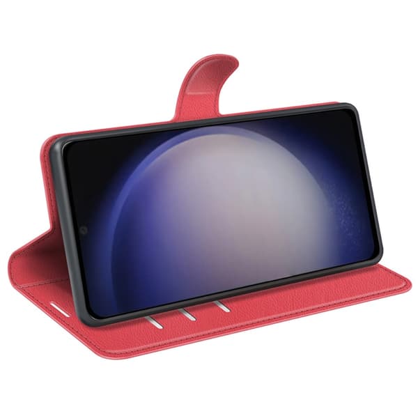 Samsung Galaxy S24 Fodral Litchi Läder Röd