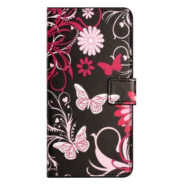 Samsung Galaxy S24 Fodral Med Tryck Rosa Fjärilar