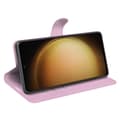 Miniatyrbild 3 av 6: Samsung Galaxy S24 Plus Fodral Litchi Textur Ljus Rosa