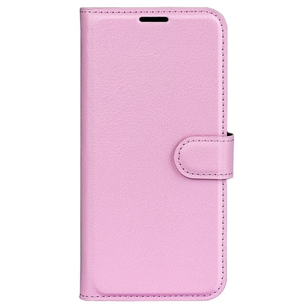 Samsung Galaxy S24 Plus Fodral Litchi Textur Ljus Rosa