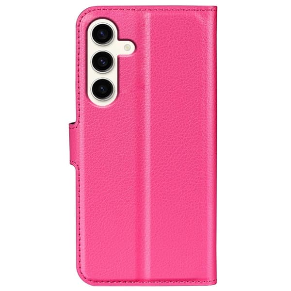 Samsung Galaxy S24 Plus Fodral Litchi Textur Rosa
