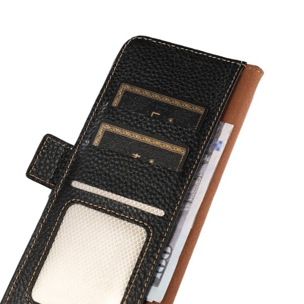 KHAZNEH Galaxy S24 Fodral Äkta Läder RFID Svart