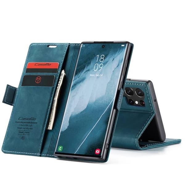 CaseMe Smart Magnet FlipCase Samsung Galaxy S24 Ultra - Blå