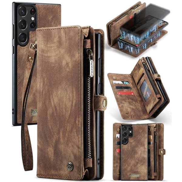 CaseMe mobilcover 008 8-kort Samsung Galaxy S24 Ultra - Brun