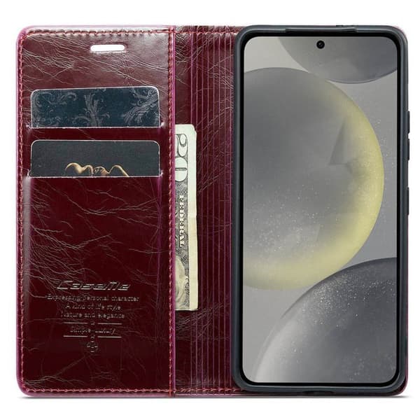 CaseMe Lompakkokotelo 2-kortti Samsung Galaxy S24 Plus - Viininpunainen