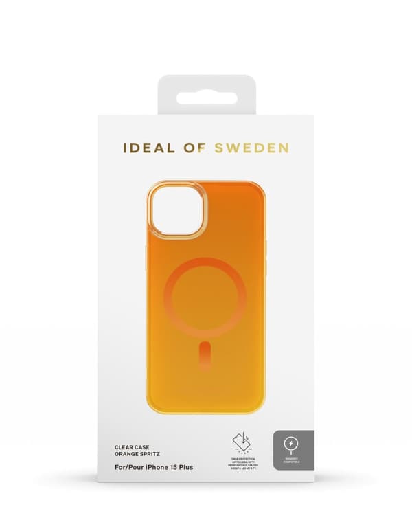 Clear Case MagSafe iPhone 15 Plus Orange Spritz