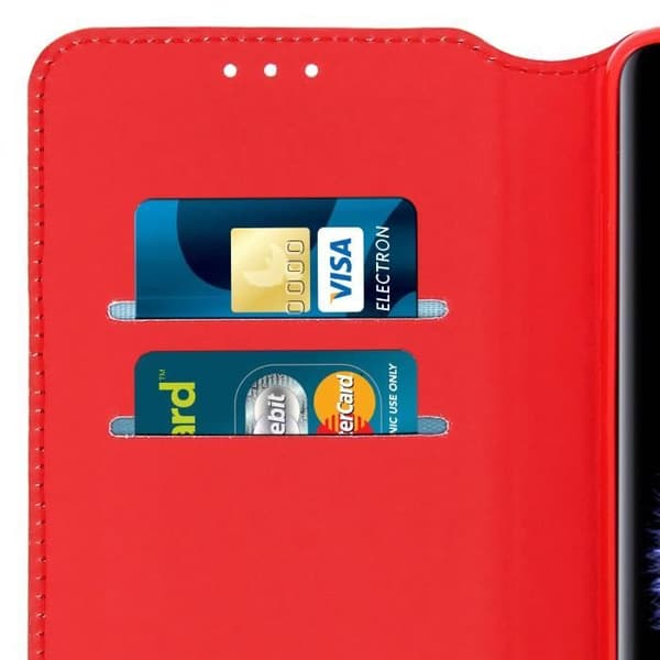 Etui Folio - Samsung - Galaxy S9 - Ekologiskt läder - Röd - Ställfunktion