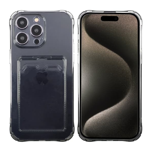Shockproof Case with Card Holder iPhone 15 Pro Max - Black