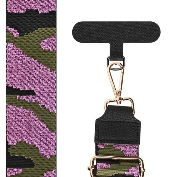 Telefonaccessoar - Axelrem - Glit Camo-mönster - Glittrande kamouflage - Svart - Unisex