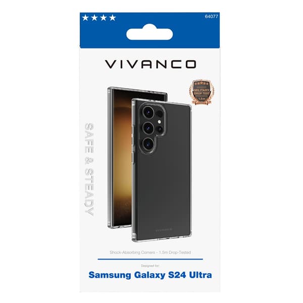 Vivanco Samsung Galaxy S24 Ultra Kuori Safe & Steady Läpinäkyvä