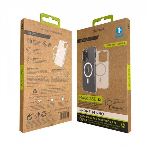 Muvit For Change Dække Recycletek Magsafe Iphone 14 Pro Transparent