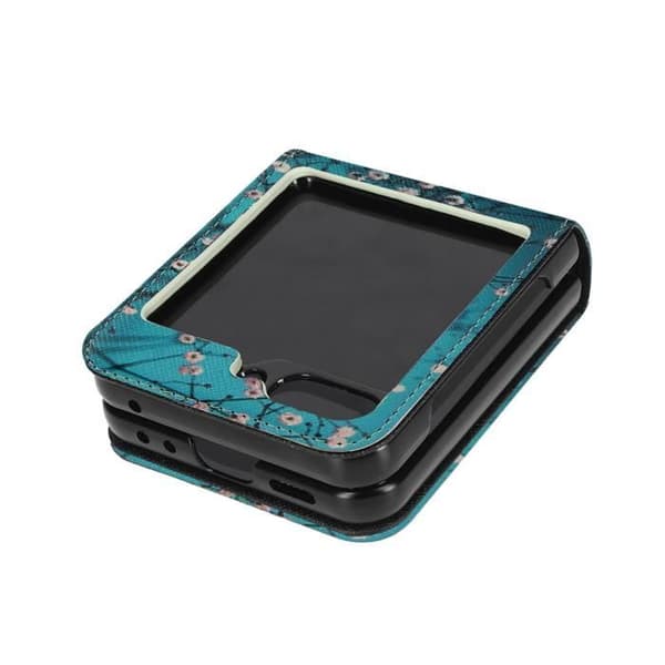 Mobilskal - AVIZAR - Samsung Galaxy Z Flip 5 - Hård - Syntetiskt läder - Blå