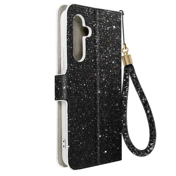Fodral för Samsung Galaxy A54 5G Glitter Disco Wallet Video Support Svart
