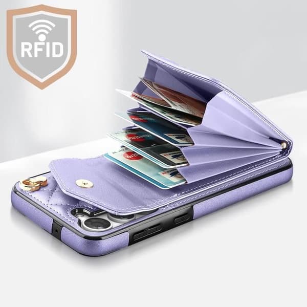 Coque för Samsung Galaxy A54 5G - AVIZAR - Ljus Lila - Plånbok - RFID Skydd - Rotationsring