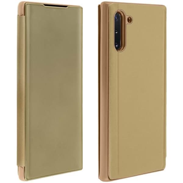 AVIZAR Fodral till Samsung Galaxy Note 10 - Translucent Mirror Effect Flip - Videostöd - Gul