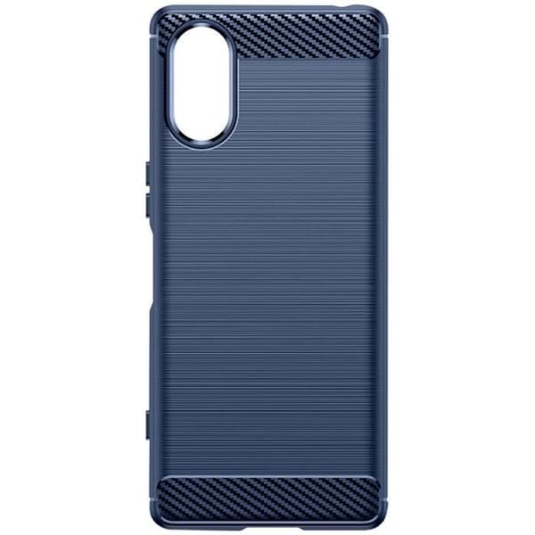 Telefonfodral - AVIZAR - Sony Xperia 5 V - Styv - Kolfiberlook - Mörkblå