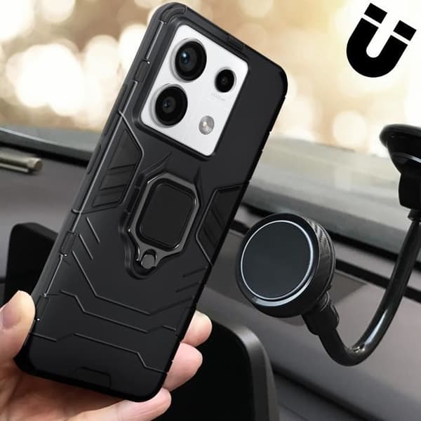 Coque - Xiaomi - Redmi Note 13 Pro - Rotationsring 360° - Bi-material - Modern design