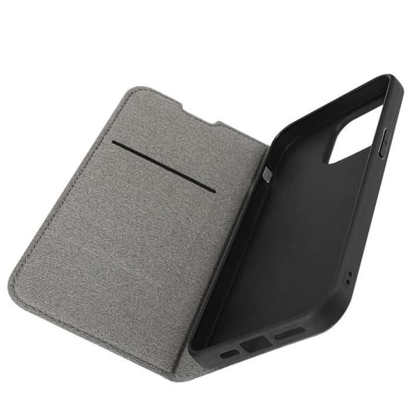 iPhone 15 Pro Max-fodral - Bigben - Svart - Ekologiskt läder - Stödfunktion - Kortfack