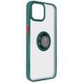 Miniatyrbild 2 av 3: iPhone 15-fodral - Ringrip - Hybrid - Metallring - Videostativ - Grön