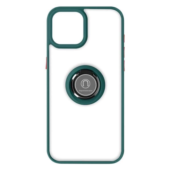 iPhone 15-fodral - Ringrip - Hybrid - Metallring - Videostativ - Grön