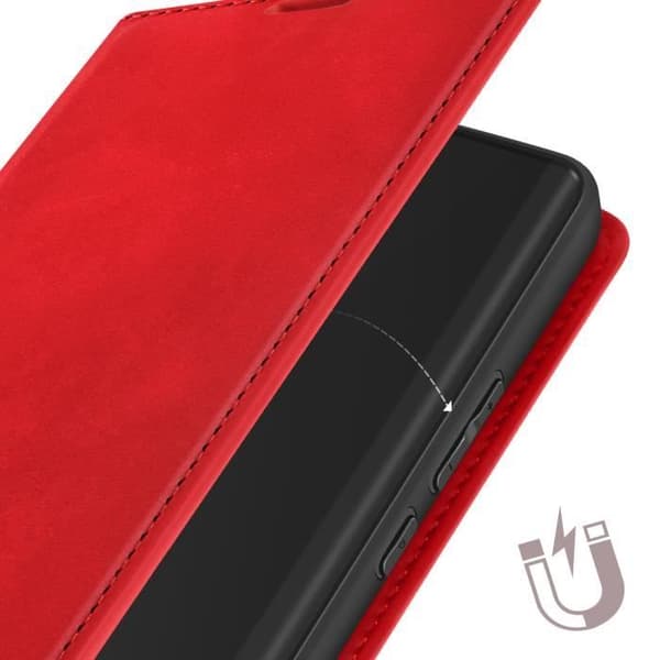 Fodral till Redmi Note 13 Pro Plus - AVIZAR - Mjukt skal - Röd - Videostöd - Plånbok