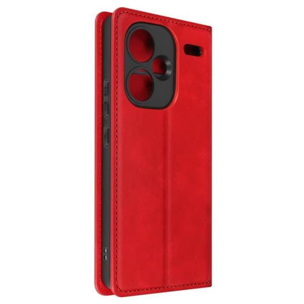 Fodral till Redmi Note 13 Pro Plus - AVIZAR - Mjukt skal - Röd - Videostöd - Plånbok