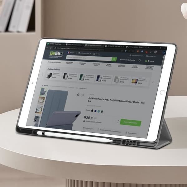 iPad Pro 12.9-fodral - DUX DUCIS - Domo-serien - Syntetiskt läder - Stödfunktion - Grå