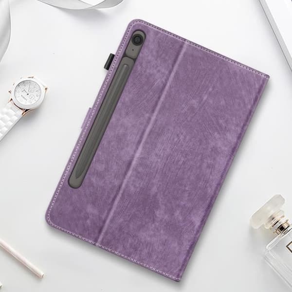 Ärende - AVIZAR - Samsung Galaxy Tab S9/S9 FE - Syntetiskt läder - Kortficka - Videostöd