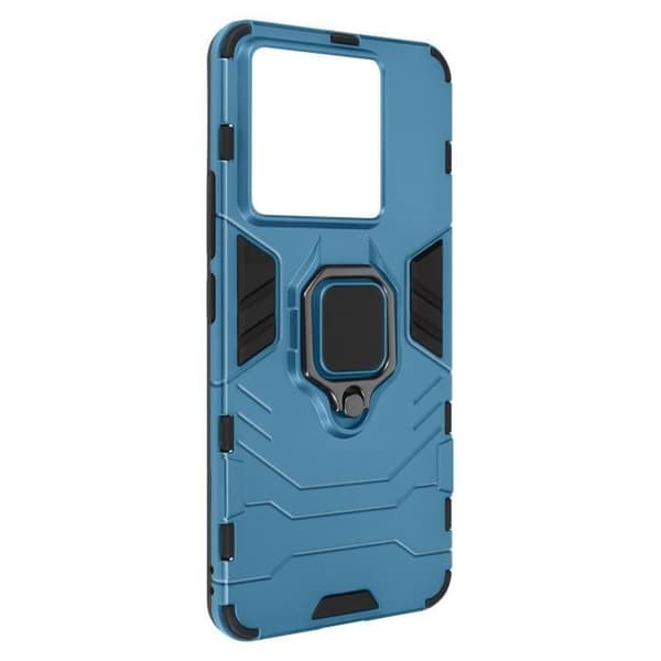 Coque för Xiaomi - Ring Collection - Blå - Rotationsring 360° - Bi-material - Styv