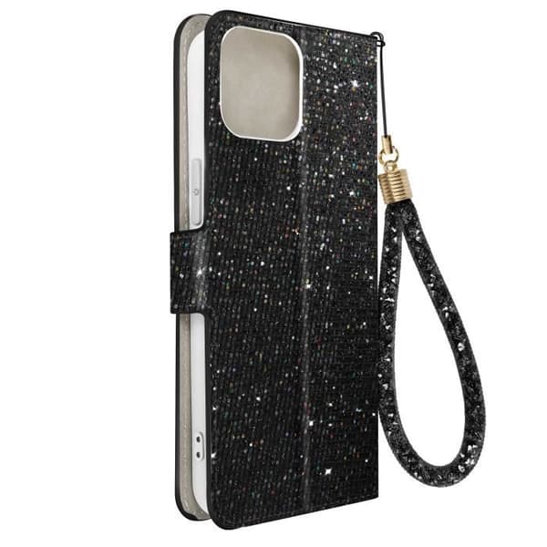 Fodral för iPhone 14 Glitter Disco Wallet Video Support - AVIZAR - Svart - Hård - Smidig - Unisex