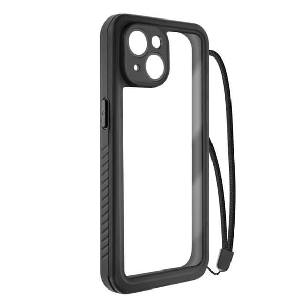 Vattentät Skal - MÄRKE - iPhone 15 Plus - IP68 - Skärmskydd - Svart Kant