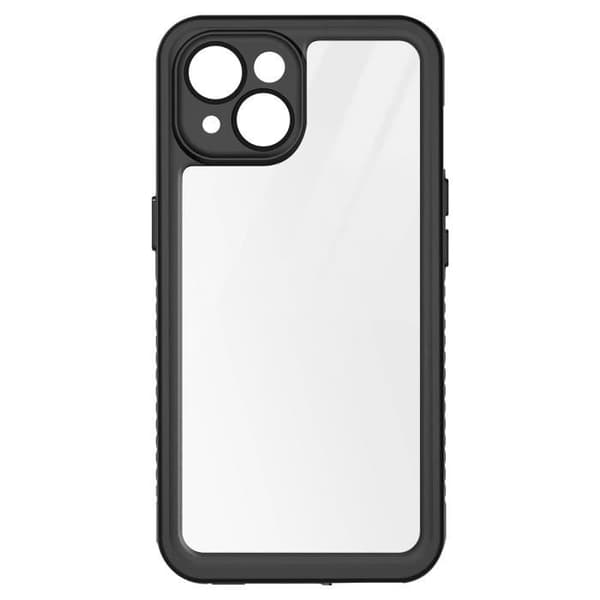 Vattentät Skal - MÄRKE - iPhone 15 Plus - IP68 - Skärmskydd - Svart Kant
