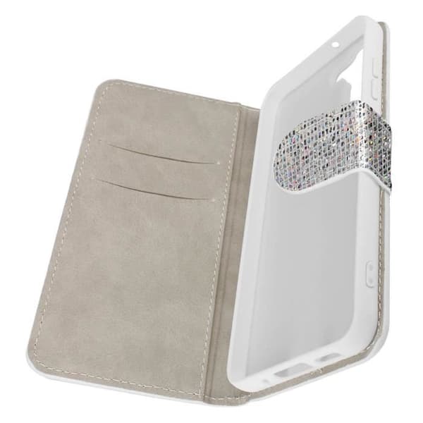 Fodral för Samsung Galaxy A34 5G Glitter Disco Wallet Video Support Silver