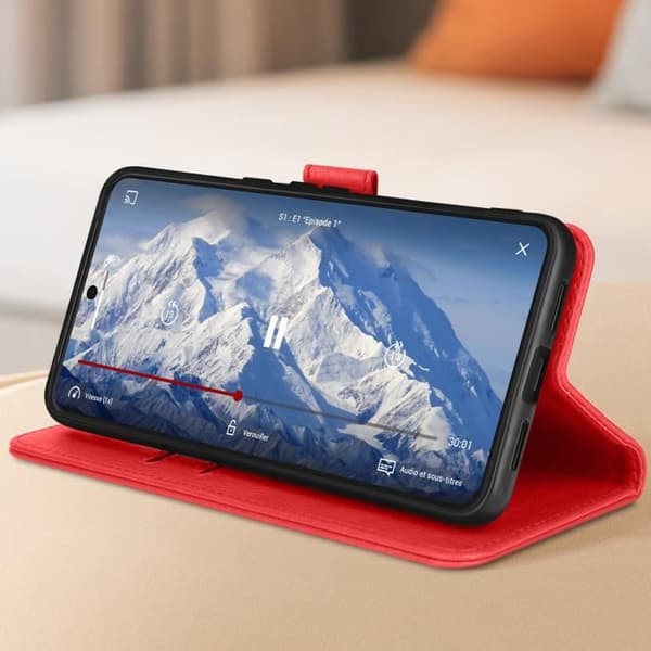 Fodral till Google Pixel 8 Pro - AVIZAR - Röd - Plånboksfodral - Videosupportfunktion