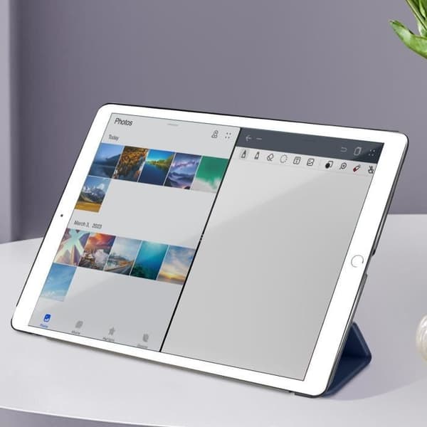 iPad Pro 12.9-fodral - AVIZAR - Trifold - Syntetiskt läder - Mörkblå - Heltäckande skydd