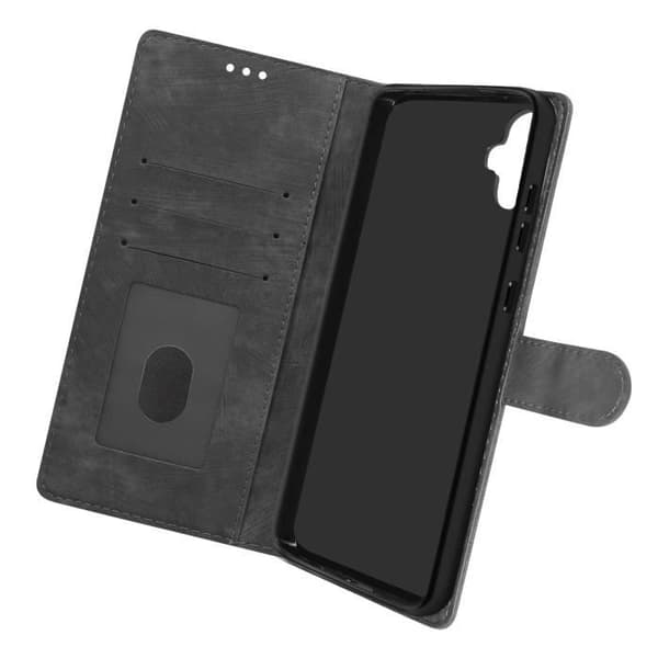 Fodral till Samsung Galaxy A05 Handledsrem med borstad effekt i konstläder Svart