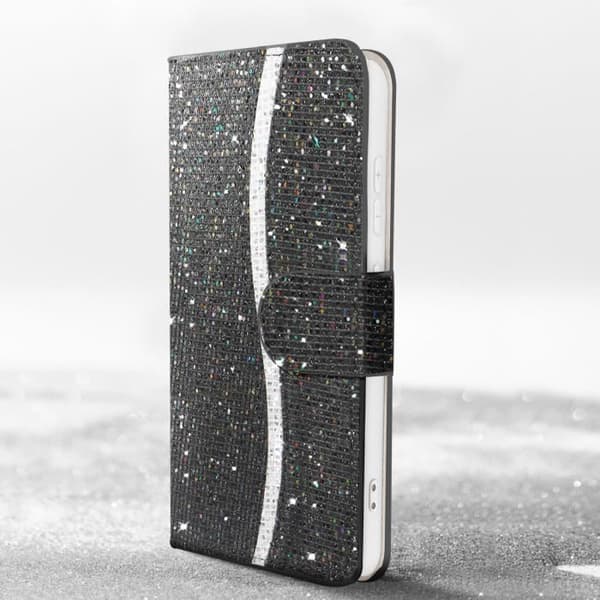 Fodral till Samsung Galaxy S23 Glitter Disco Wallet Stand Video Black