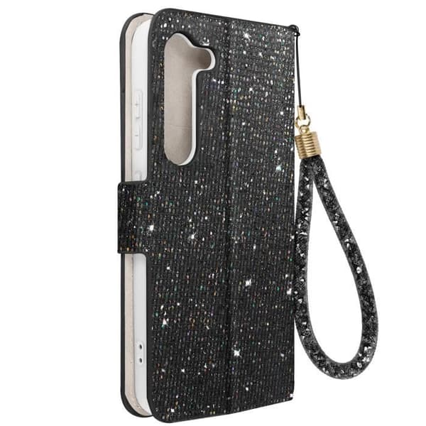 Fodral till Samsung Galaxy S23 Glitter Disco Wallet Stand Video Black