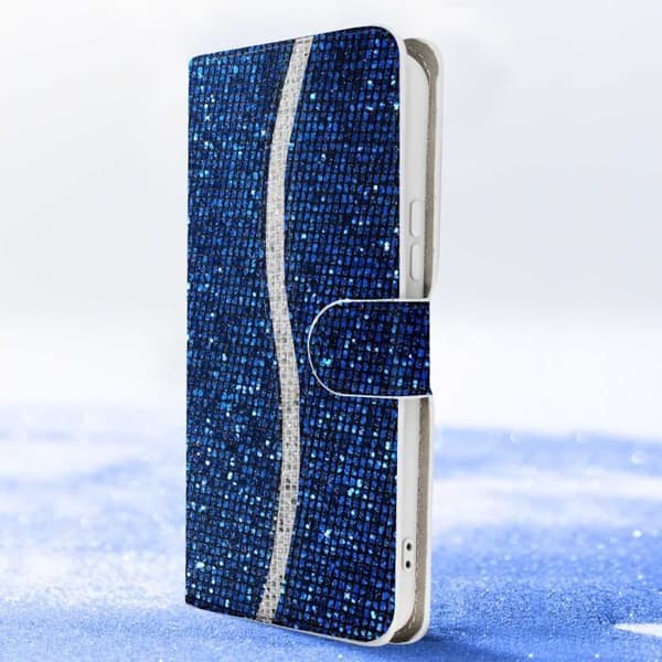 Samsung Galaxy A34 5G Fodral - AVIZAR - Glitter Disco - Plånbok - Videostöd - Blå