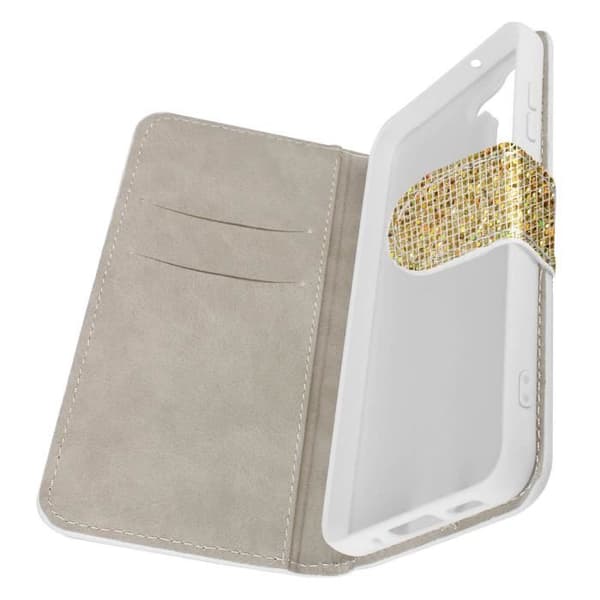 Samsung Galaxy A54 5G Fodral - AVIZAR - Glitter Disco - Plånbok - Videostöd - Gul